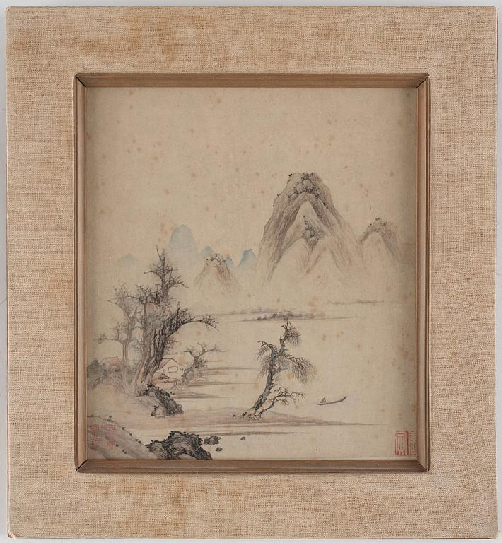 Two Chinese paintings, watercolour and ink on paper, Qing dynasty (1664-1912).