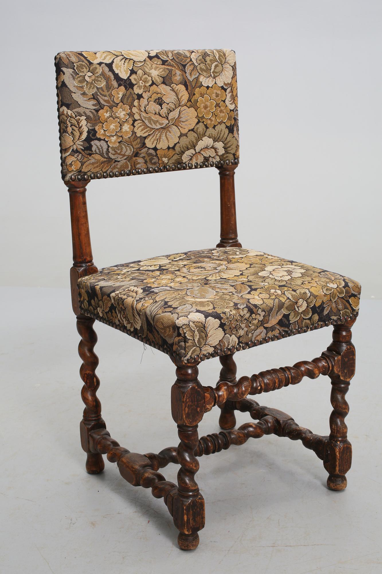 STOLAR, 6 st, snarlika, barock/barockstil, mestadels 1800-talets andra hälft.