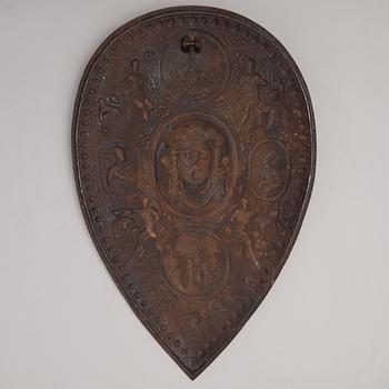 SKÖLD, gjutjärn, 1800-talets slut.