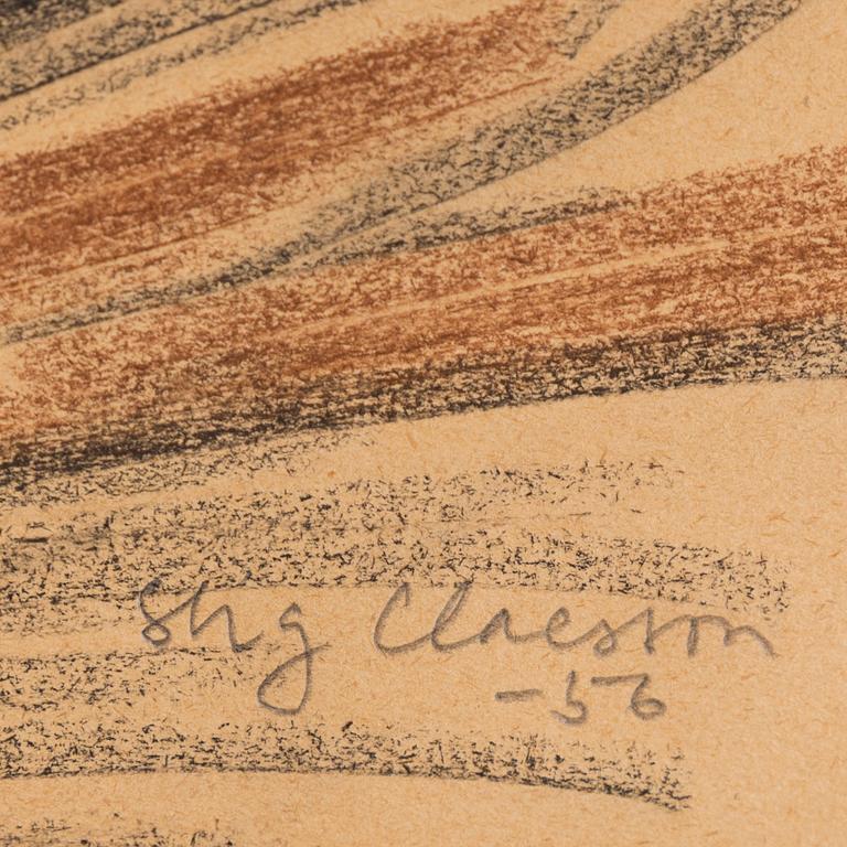 STIG CLAESSON (SLAS), blandteknik på papper, signed.