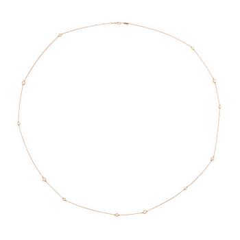 516. Tiffany & Co collier "Diamonds by the yard" 18K roséguld med runda briljantslipade diamanter, design Elsa Peretti.