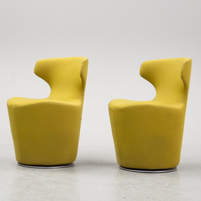 A pair of 'Mini Papilio' swivel lounge chairs by Naoto Fukasawa for B&B Italia., designed 2012.