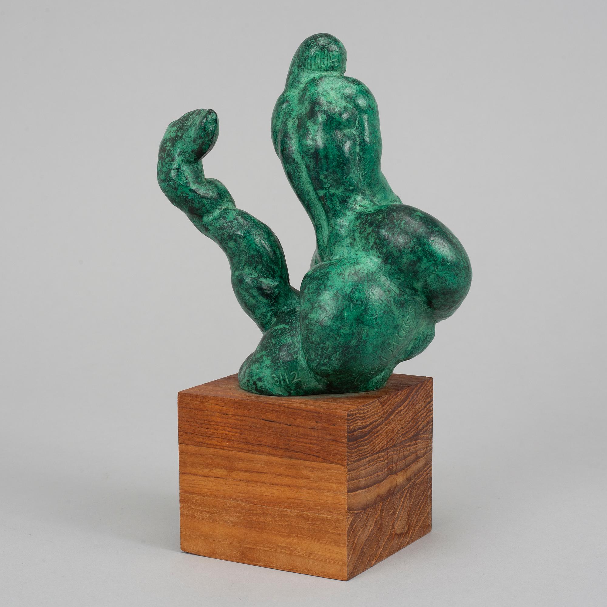 Carl Milles, skulptur. Signerad. Gjutarstämpel. Numr 3/12. Brons. Höjd 15 cm (ink bas 22 cm).