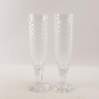 Orrefors, champagne glasses, 8 pcs, 20th century.