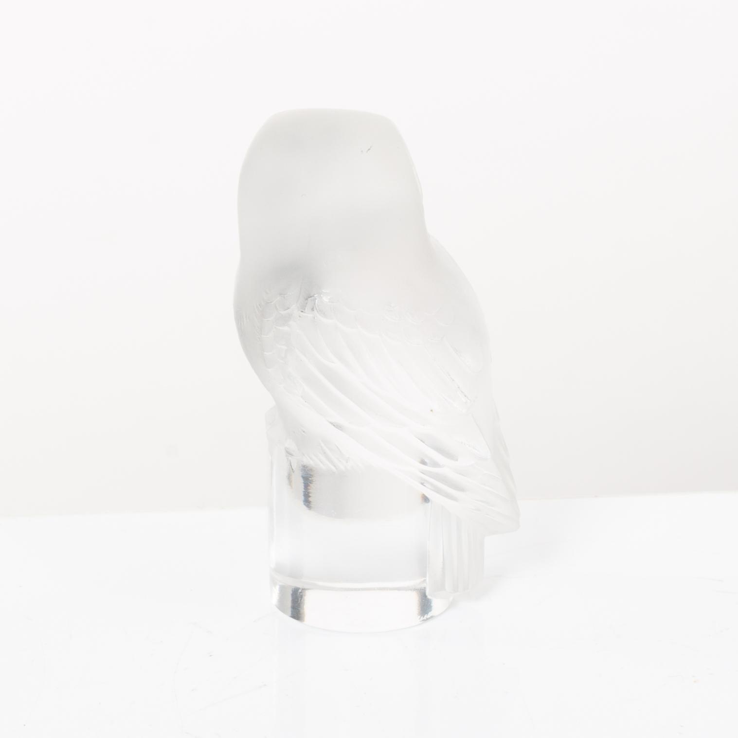 9 glass figurines, Lalique, France.