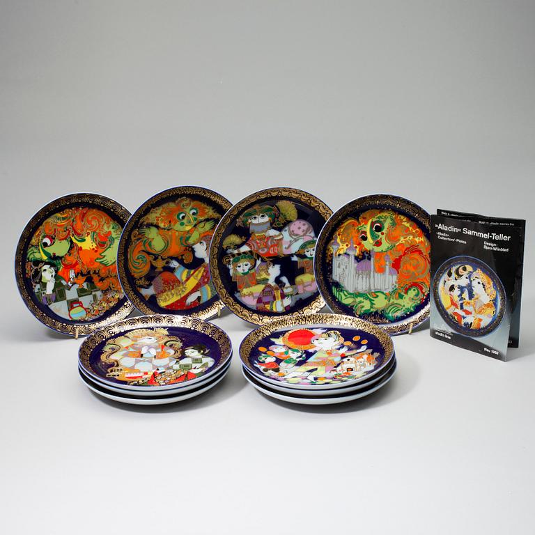 SAMLARTALLRIKAR, 10 st, porslin, Björn Wiinblad, Rosenthal studio-linie. 1980-tal.