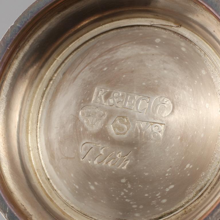 KAFFESERVIS, 3 delar, silver, Tore Eldh, Göteborg, 1949, 680 gram.