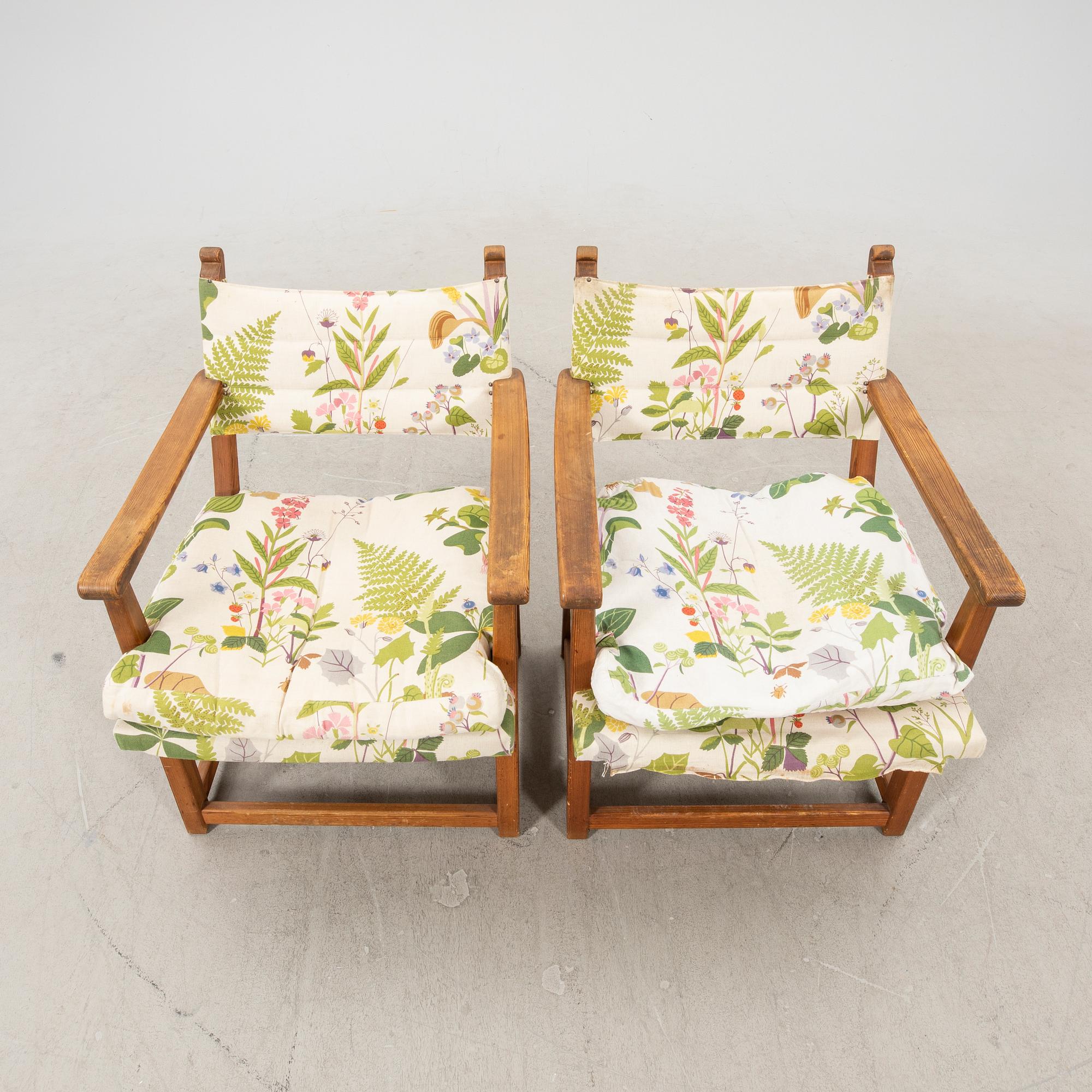 Carl Malmsten, Fåtöljer 1 par, "Hängsits" formgiven 1947.