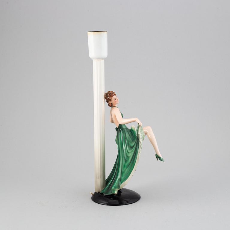 A ceramic table light, Keramos, Vienna, Austria, 1920's/30's.