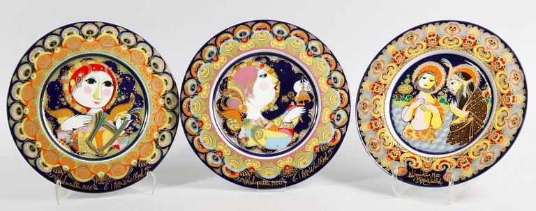 JULTALLRIKAR, 6 st, porslin, Björn Wiinblad, Rosenthal.