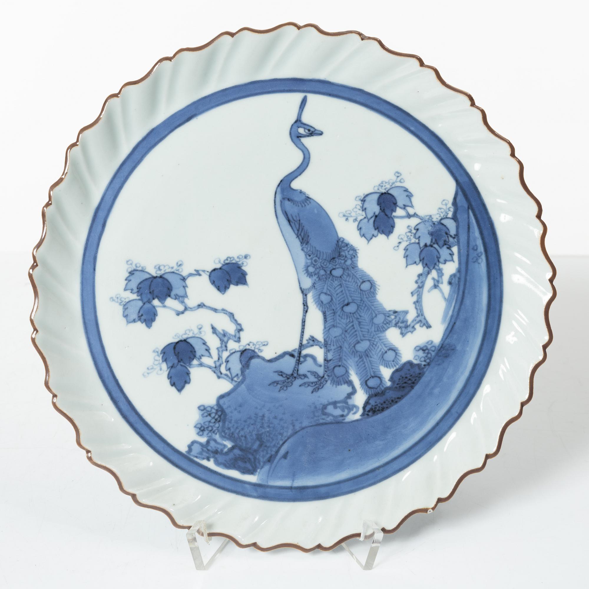 Tallrikar, fem stycken, porslin, Arita, Japan, Edo (1603-1868).