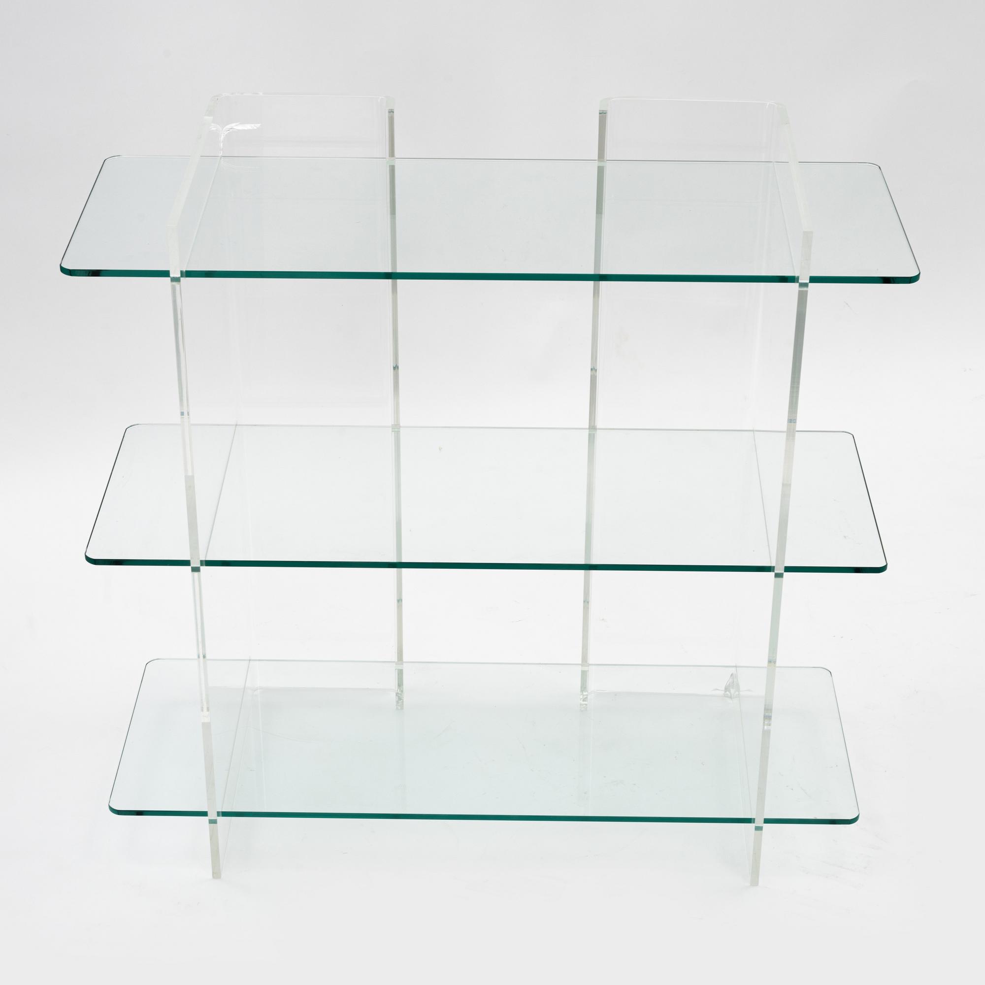 A 'Combiplex' glass and plexiglass shelf, Fogia.
