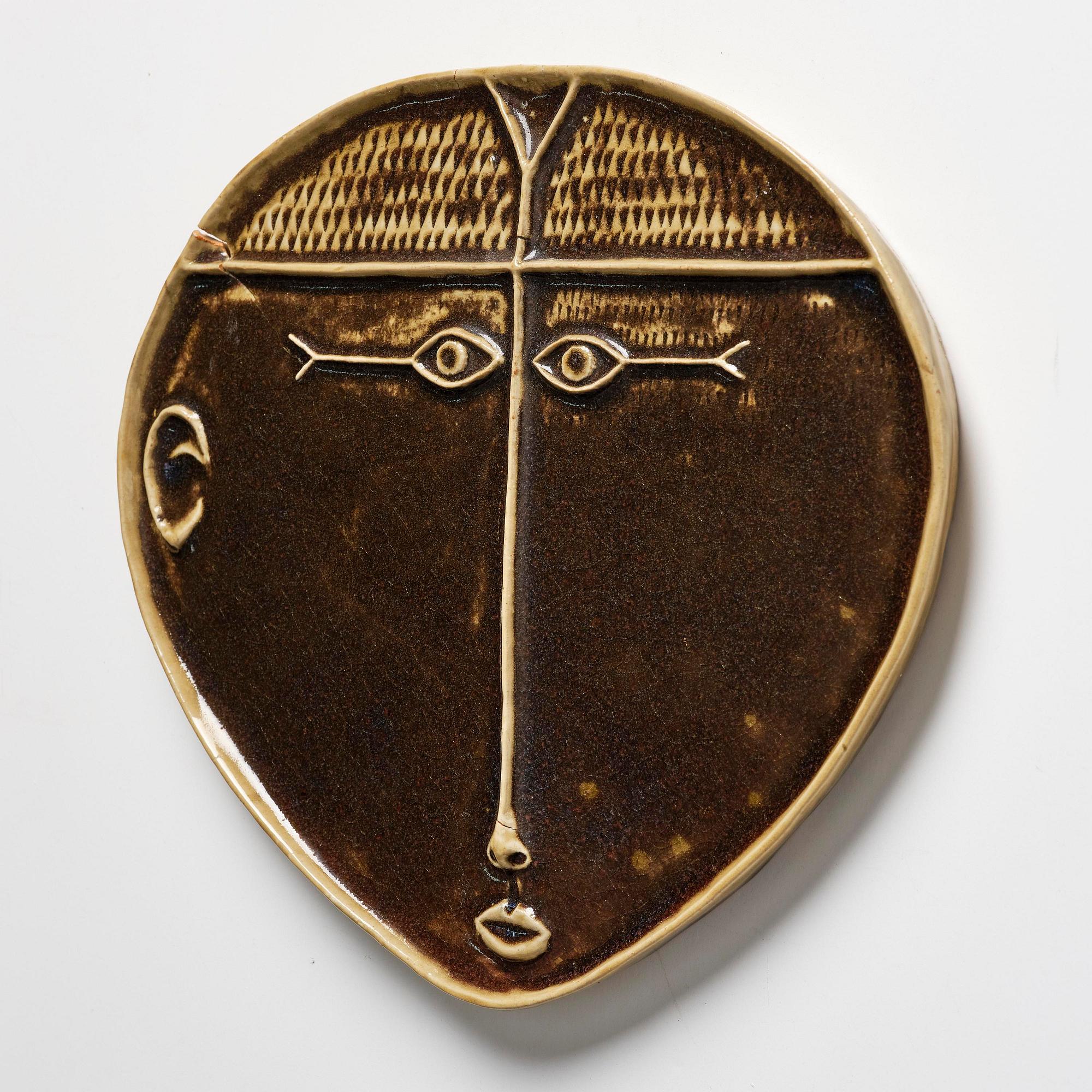 Stig Lindberg, a stoneware wall sculpture, Gustavsberg Studio ca 1960.