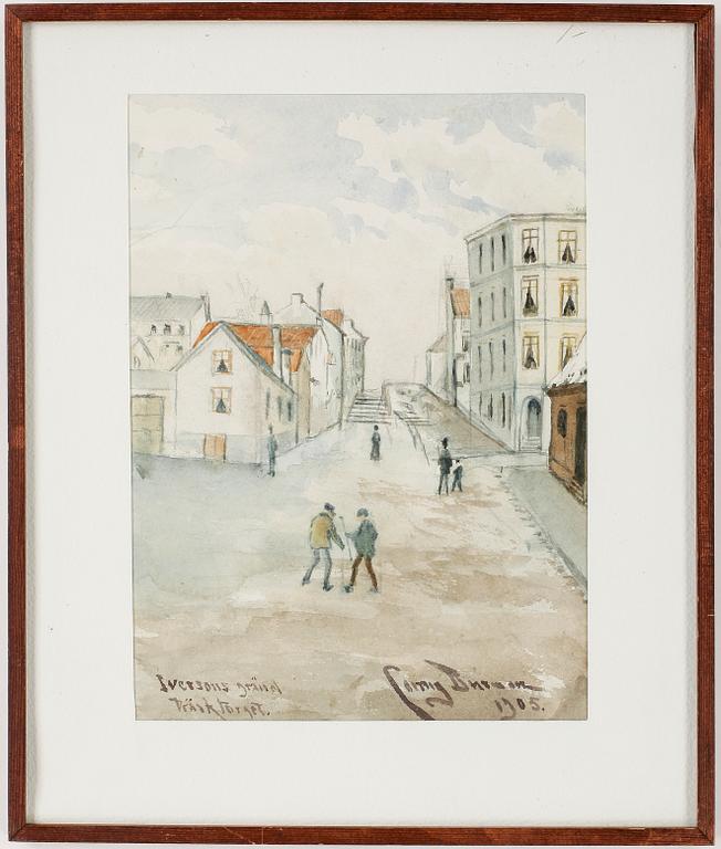 CONNY BURMAN, 3 st, akvareller, signerade och två daterade 1896 och 1906.