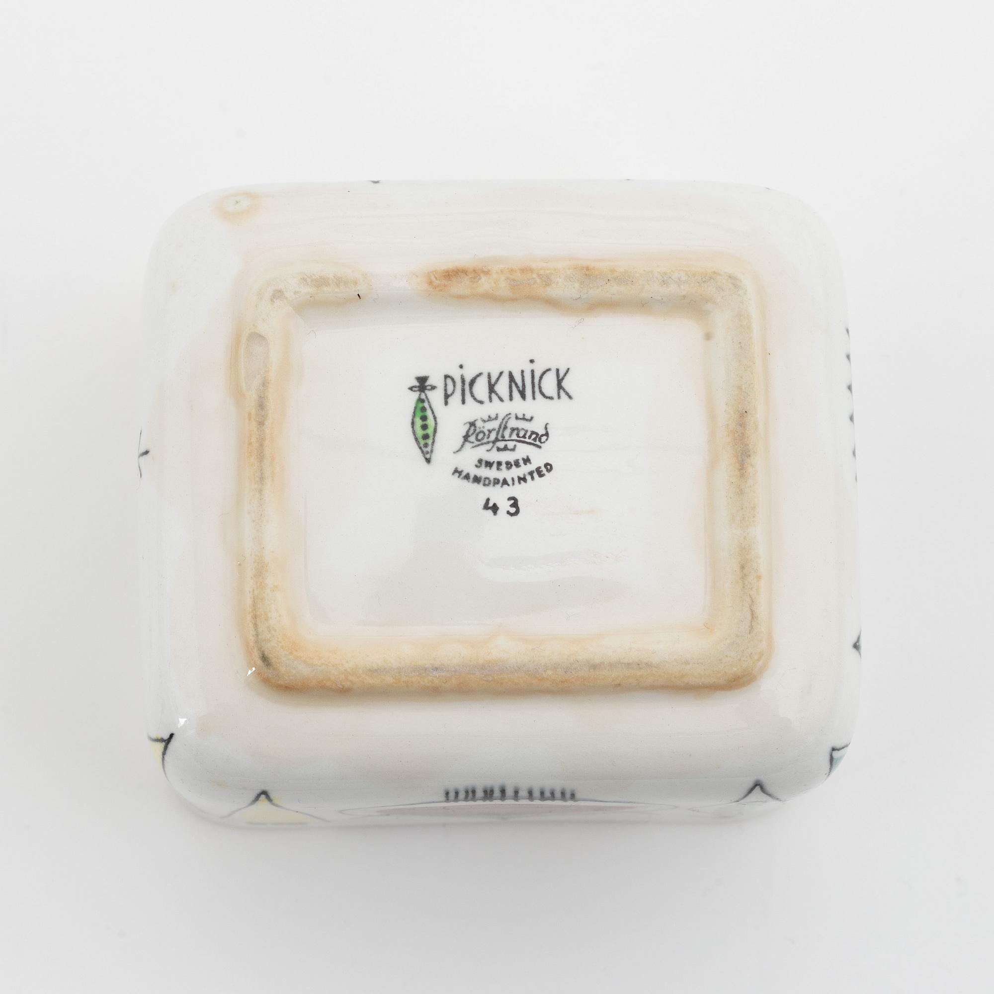 Marianne Westman, a 6-piece 'Picknick' service and Sigrid Richter, a 5-piece 'Eden' service, Rörstrand.