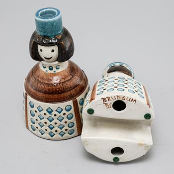 BRITT-LOUISE SUNDELL, a pair of candlesticks, Gustavsberg, fromthe latter half of the 20th century.