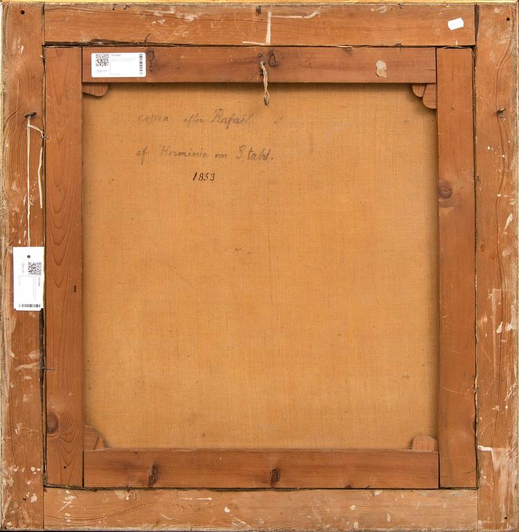 Herminie von Sahl oil on canvas signed and dated 1853.