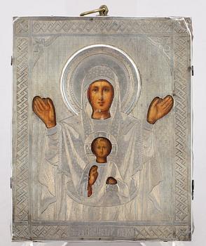 IKON, med silverriza, Moskva, Ryssland, 1886.