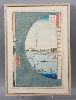 ANDO HIROSHIGE, träsnitt 2 st. Japan, 1800-tal.