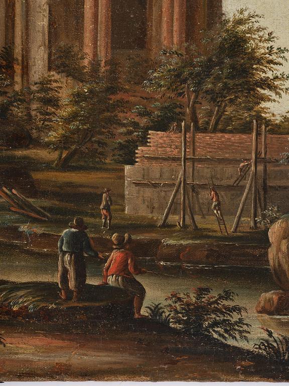 Domenico Roberti, tillskriven, Ruinlandskap med figurer.