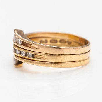 A 14K and 18K gold ring with siamonds ca. 0.28 ct in total. Finland 1981-1990.