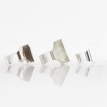 Siv Lagerström, three acrylic rings, 1970s.