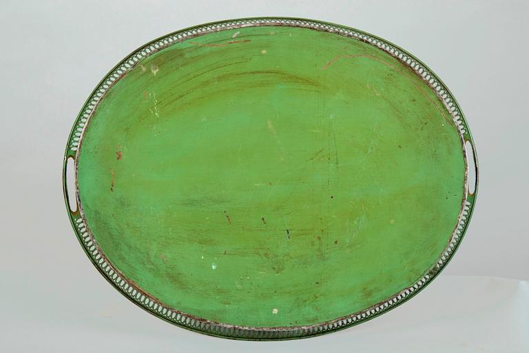 A PAINTED EMPIRE TRAY.