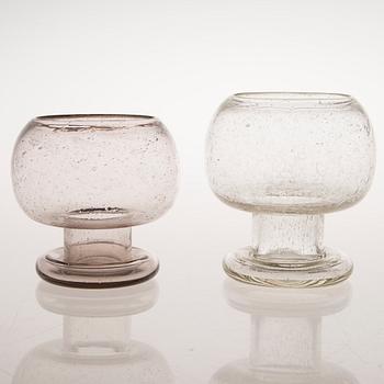 KAJ FRANCK Four Sargasso Glass Items, signed Nuutajärvi Notsjö.