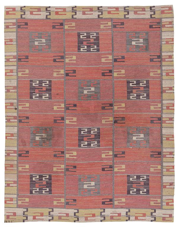 Märta Måås-Fjetterström, matta, "Röda Esset", rölakan, ca 261 x 201 cm, signerad MMF.