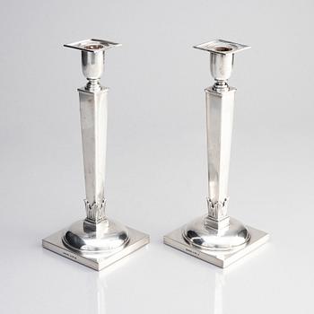 W.A. Bolin, a pair of silver candlesticks, Stockholm 1957.
