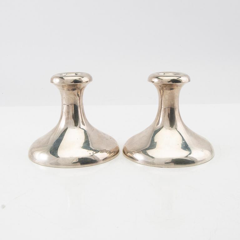 Ljusstakar ett par silver CG Hallberg Stockholm 1910.