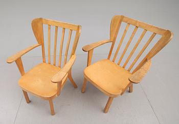 KARMSTOLAR, 1 par, "Canada", Christian E Hansen, GA Berg Stockholm, 1940-tal.