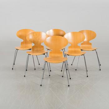 ARNE JACOBSEN, 6 st stolar, "Myran" för Fritz Hansen, 1989.