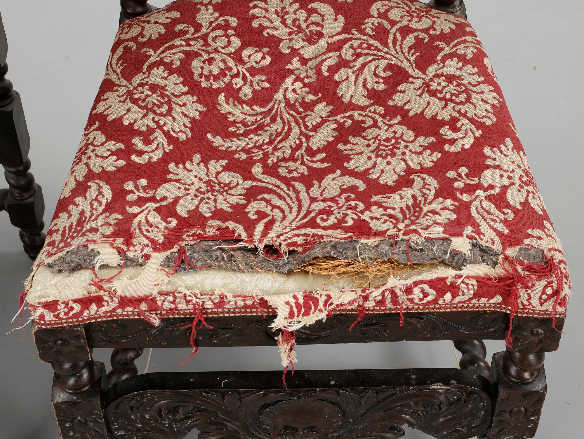 STOLAR, ett par, barockstil, 1800-tal.