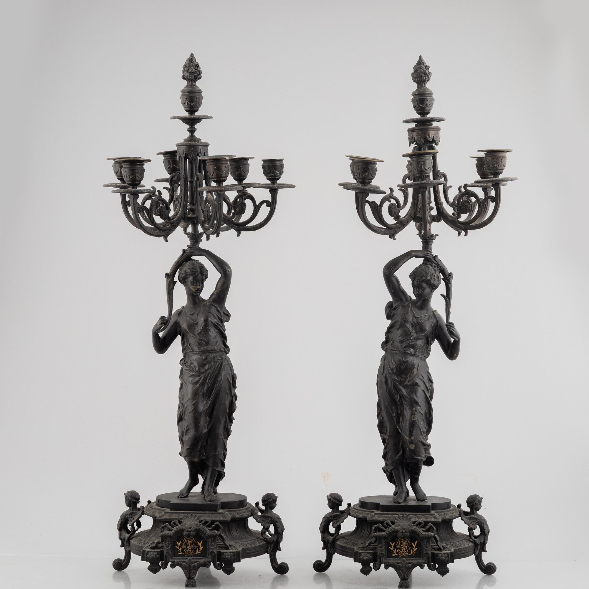 A pair of Empire style candelabras, second half of the 19th century.