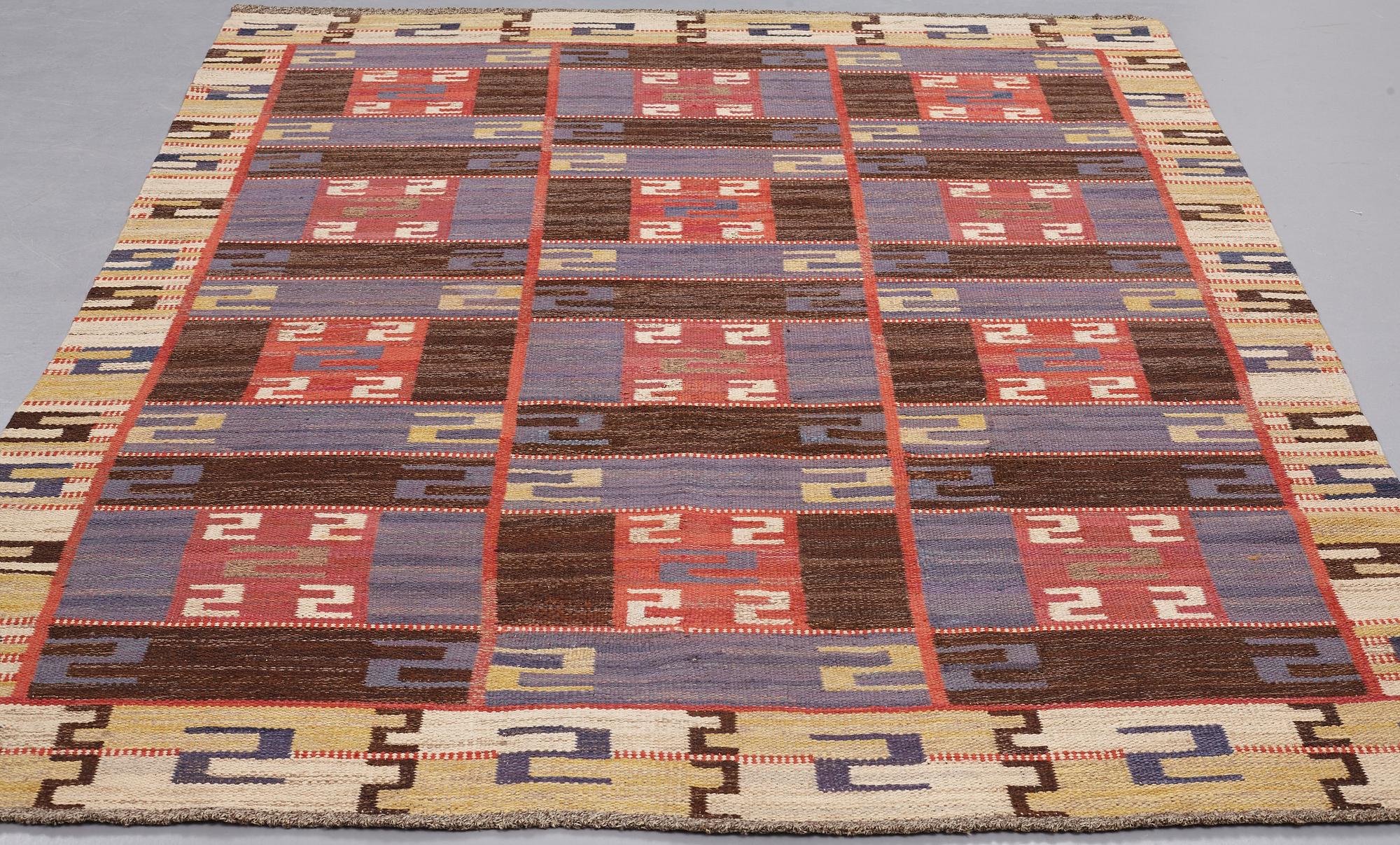 Märta Måås-Fjetterström, MATTA, "Blå Esset", rölakan, ca 248,5 x 191,5  cm, signerad AB MMF.