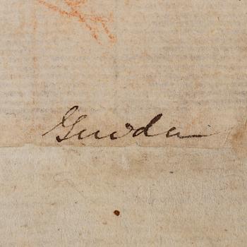 ITALIAN SCHOOL, first half 17th Century, attributed to Guido Reni (1585-1642), Brown ink, red chalk on paper.