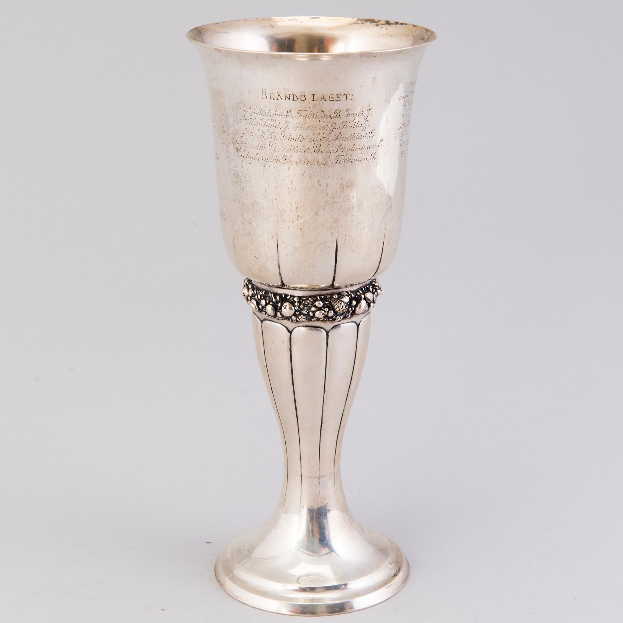 TROPHY, silver, Viktor Lindman, Helsinki 1919.