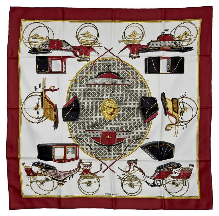 HERMÈS, scarf, "Les Voitures a Transformation".