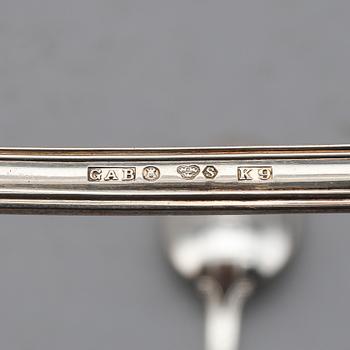 BESTICKSERVIS, 39 delar, silver, "Olga", GAB, Stockholm, 1960-tal. Total vikt ca 2166 g.