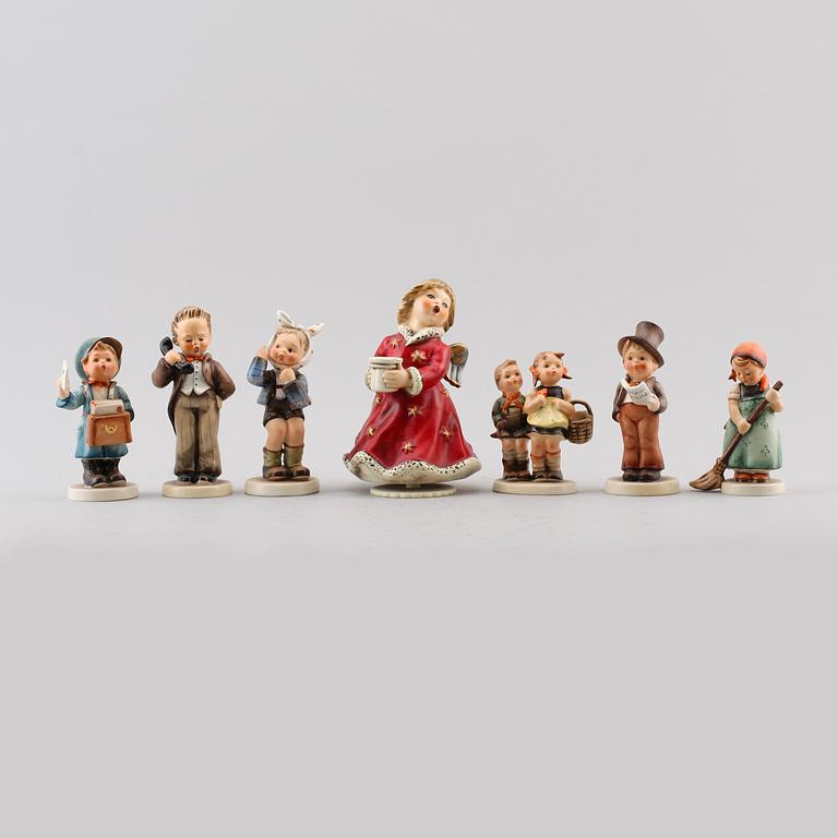 FIGURER, 7 st, porslin, MJ Hummel, Goebel, 1950-/60-tal.