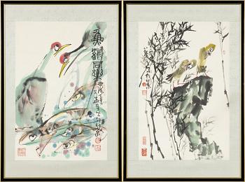 A pair of Chinese paintings by anonymous artist, 20th Century.