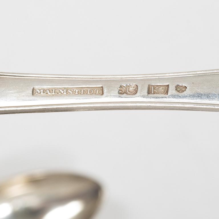 Matskedar, 11 st, silver, Sverige 1800-tal.