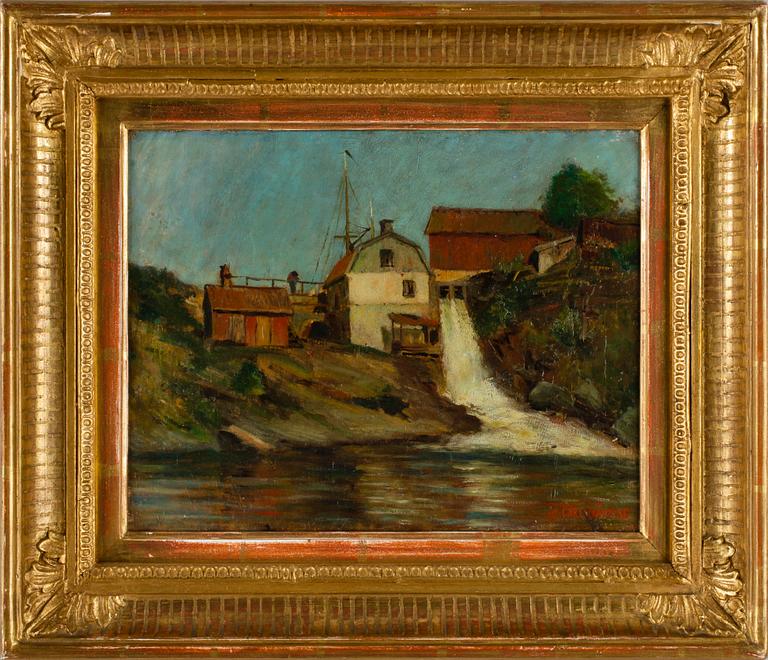 CARL SKÅNBERG, olja på pannå, sign.