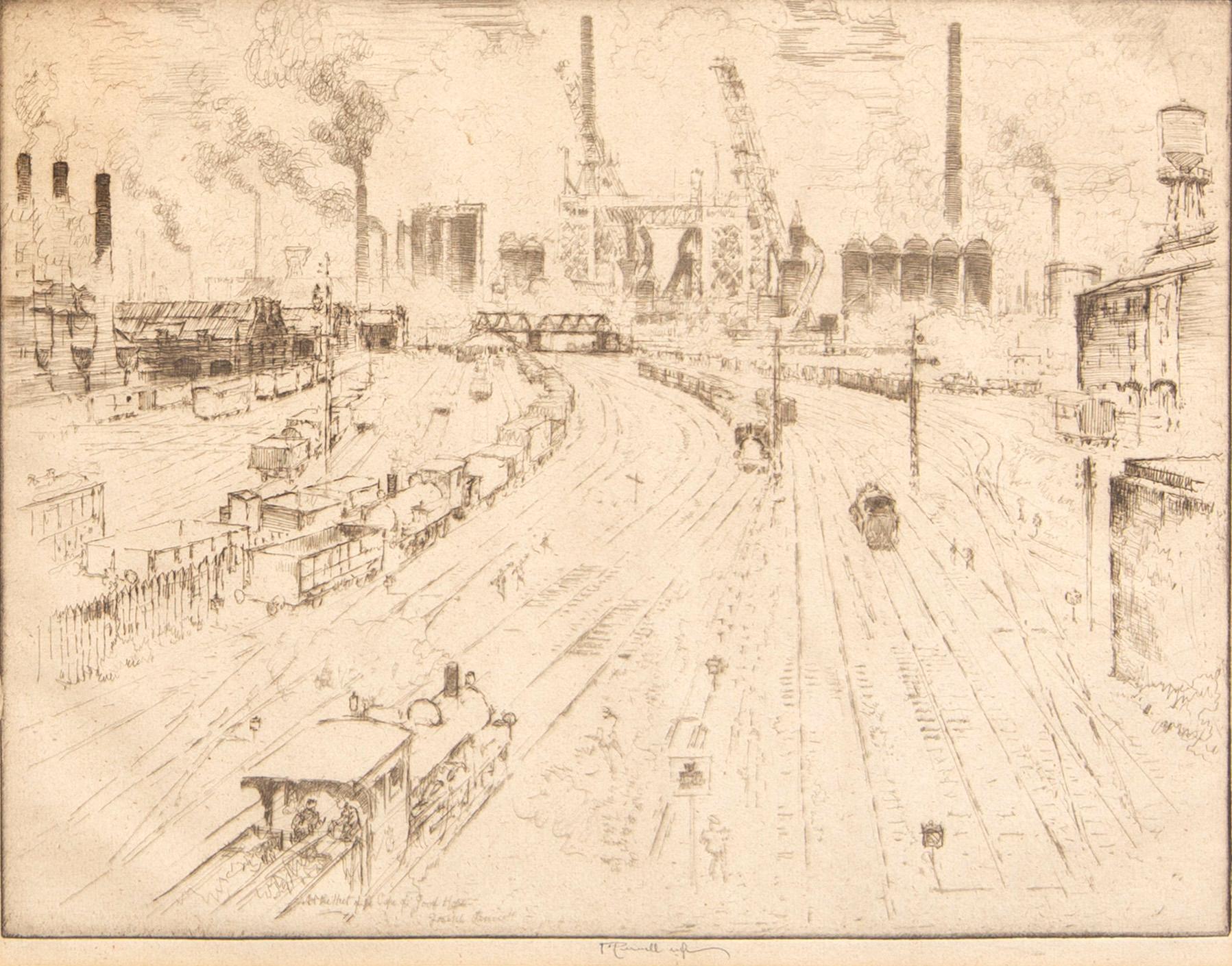 Joseph Pennell, etsning, signerad, 1910.