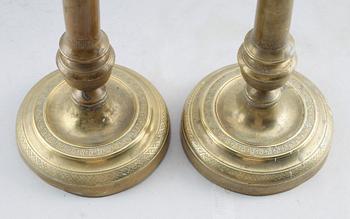 LJUSSTAKAR, 1 par, senempire, brons, 1800-talets första hälft.