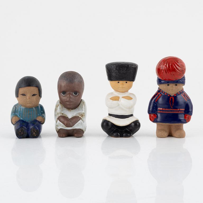 Lisa Larson, a set of eight figurines from the series 'All världens barn', Gustavsberg and Rörstrand.