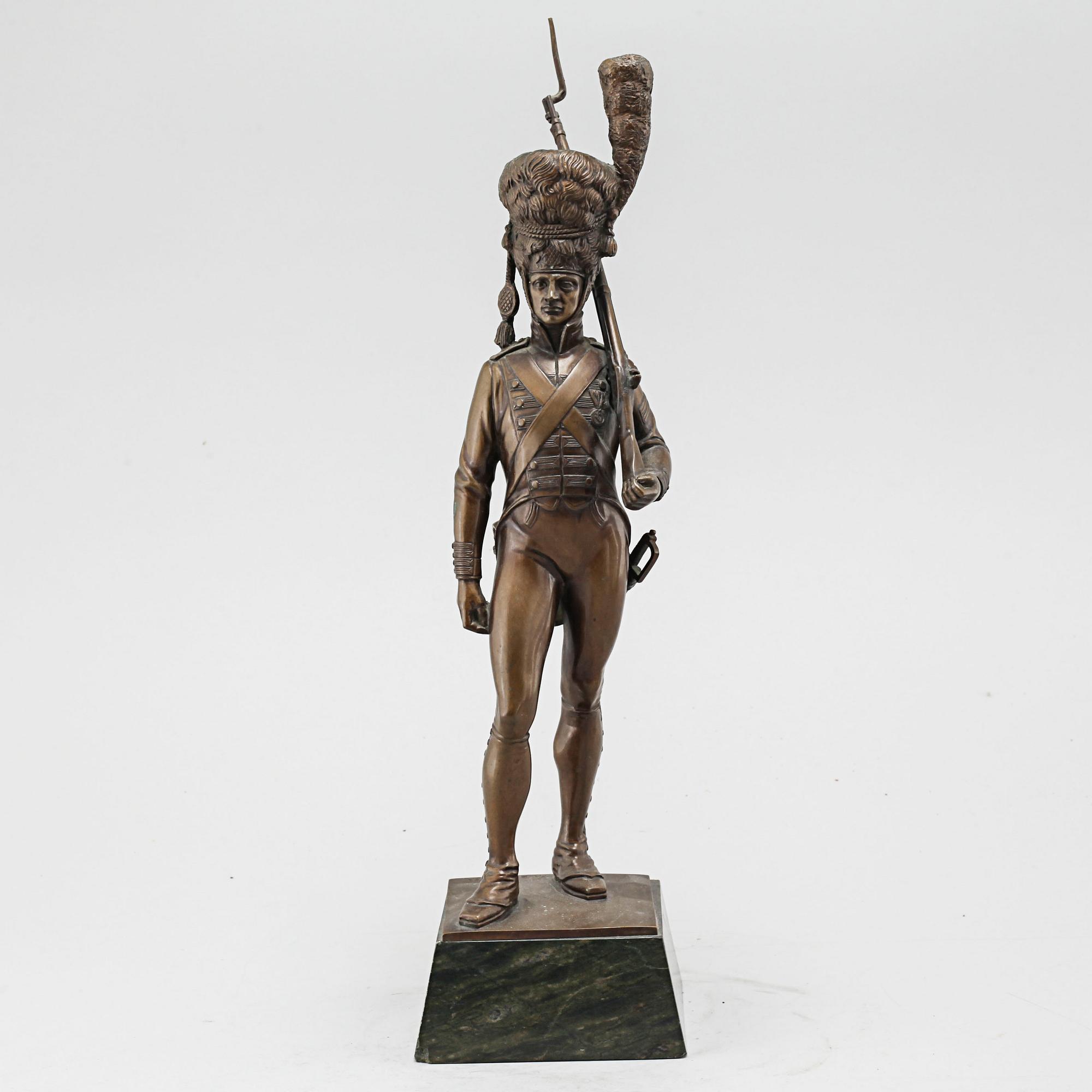after, patinated bronze, signed.