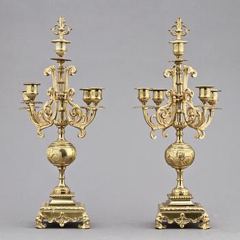 KANDELABRAR, ett par, 1800-talets andra hälft.