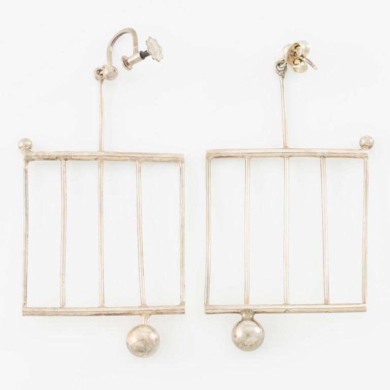 Lars Arby, five pairs of earrings, silver.
